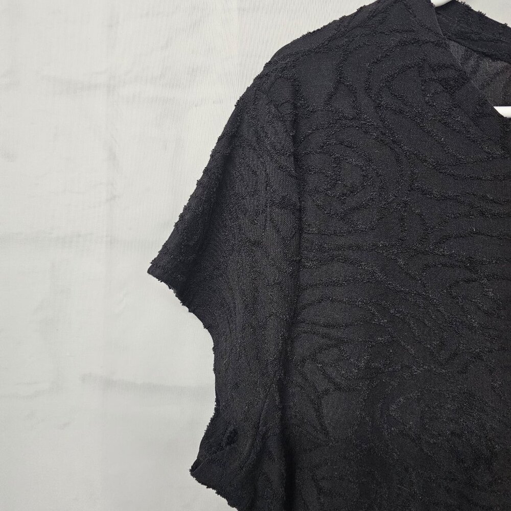 Simply Vera Vera Wang Blouse Black Grunge Casual Indie Textured 2XL - Picture 3 of 9
